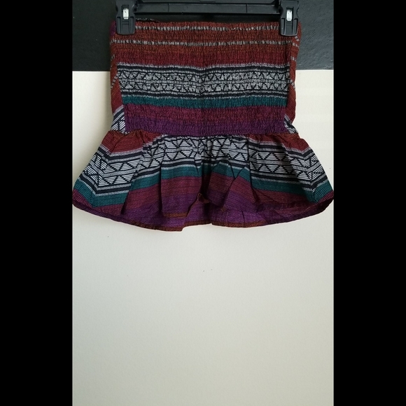 🆕️ LISTING!! NWOT TRIBAL PRINT STRAPLESS PEPLUM BUSTIER TOP - Picture 9 of 9